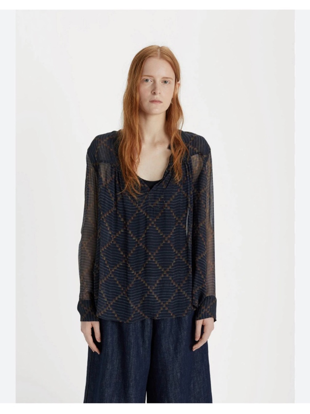 Isabel Marant Etoile Bowtie silk Chiffon Sheer Blouse Sz 38/ US XS